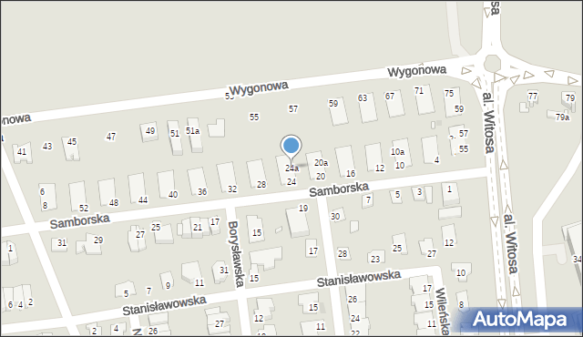 Opole, Samborska, 24a, mapa Opola