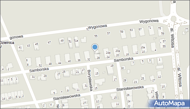 Opole, Samborska, 30a, mapa Opola