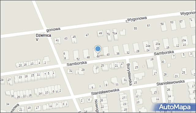 Opole, Samborska, 44, mapa Opola