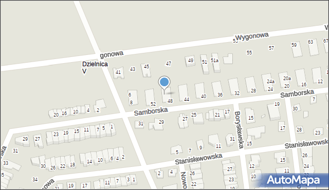 Opole, Samborska, 50a, mapa Opola