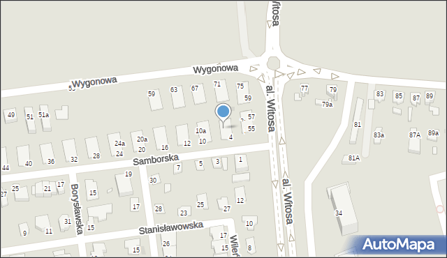 Opole, Samborska, 6a, mapa Opola