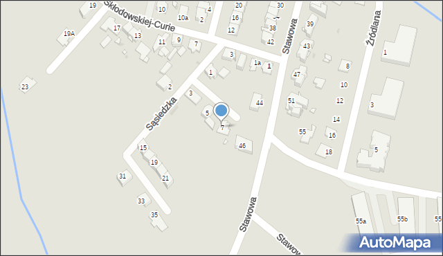 Opole, Sąsiedzka, 7, mapa Opola