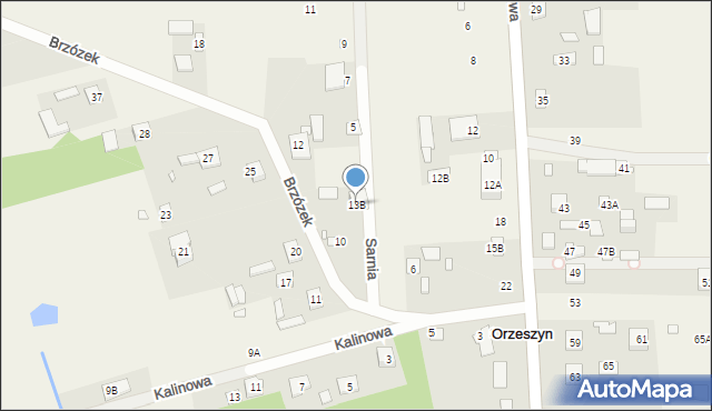 Orzeszyn, Sarnia, 13B, mapa Orzeszyn