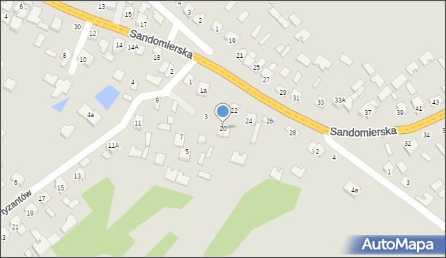 Osiek, Sandomierska, 20, mapa Osiek