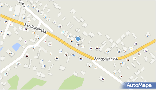 Osiek, Sandomierska, 29, mapa Osiek