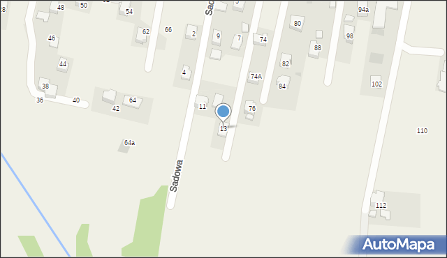 Osiek, Sadowa, 13, mapa Osiek