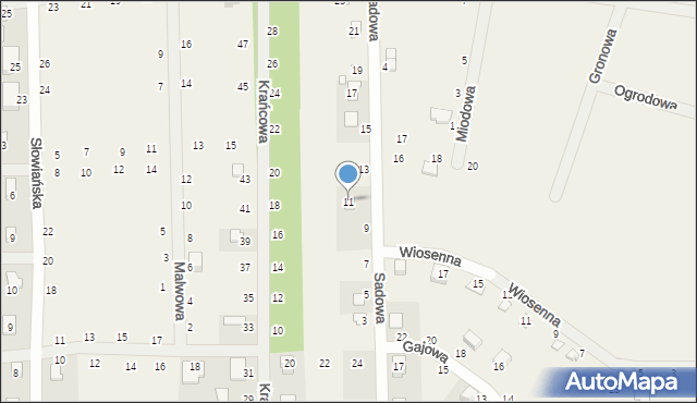 Osłonin, Sadowa, 11, mapa Osłonin