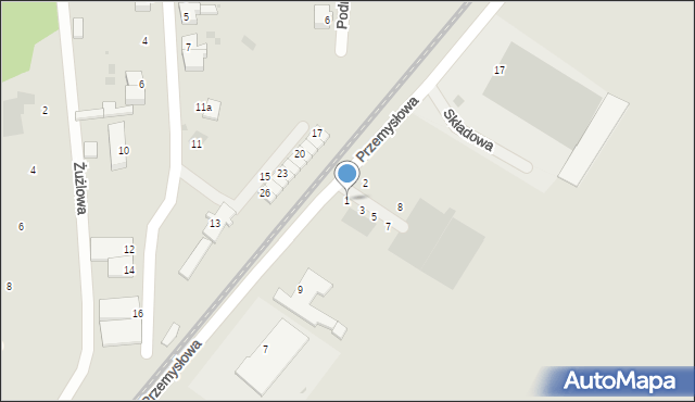 Ośno Lubuskie, Samochodowa, 1, mapa Ośno Lubuskie