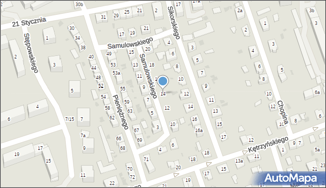 Ostróda, Samulowskiego Andrzeja, 14, mapa Ostróda