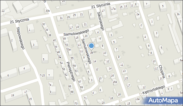 Ostróda, Samulowskiego Andrzeja, 16, mapa Ostróda