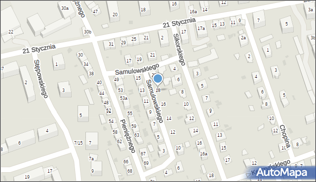 Ostróda, Samulowskiego Andrzeja, 18, mapa Ostróda