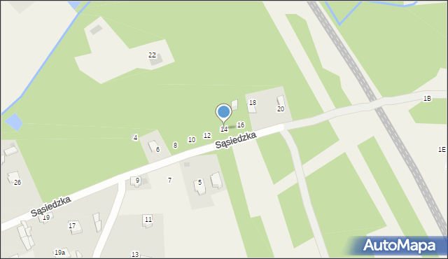 Ostrów, Sąsiedzka, 14, mapa Ostrów