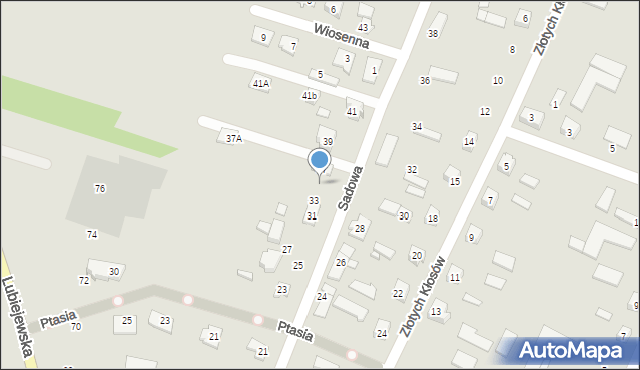 Ostrów Mazowiecka, Sadowa, 35, mapa Ostrów Mazowiecka