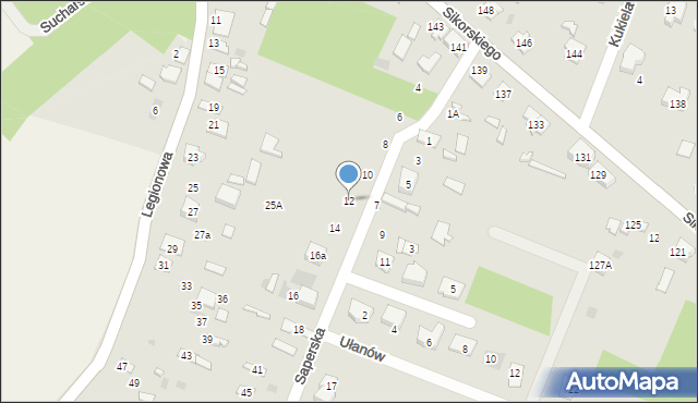 Ostrów Mazowiecka, Saperska, 12, mapa Ostrów Mazowiecka