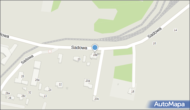 Ostrów Wielkopolski, Sadowa, 18a, mapa Ostrów Wielkopolski