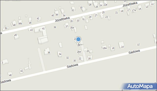 Ostrowiec Świętokrzyski, Sadowa, 26, mapa Ostrowiec Świętokrzyski