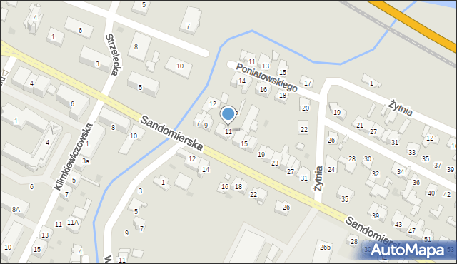 Ostrowiec Świętokrzyski, Sandomierska, 11, mapa Ostrowiec Świętokrzyski