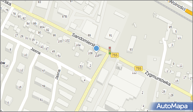 Ostrowiec Świętokrzyski, Sandomierska, 110, mapa Ostrowiec Świętokrzyski