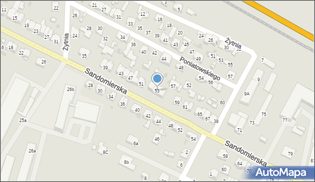 Ostrowiec Świętokrzyski, Sandomierska, 53, mapa Ostrowiec Świętokrzyski