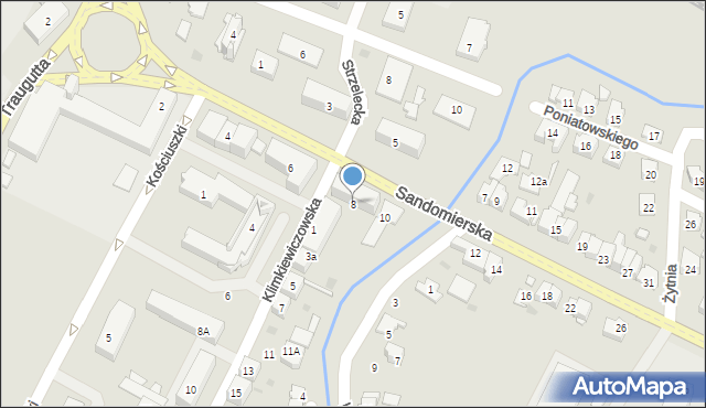 Ostrowiec Świętokrzyski, Sandomierska, 8, mapa Ostrowiec Świętokrzyski