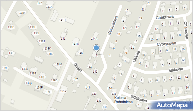 Ostrowiec Świętokrzyski, Sasankowa, 1, mapa Ostrowiec Świętokrzyski