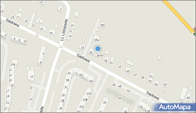 Oświęcim, Sadowa, 37, mapa Oświęcimia