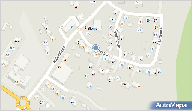 Oświęcim, Sakranusa Jana, 10, mapa Oświęcimia