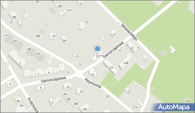 Otwock, Samorządowa, 11, mapa Otwock