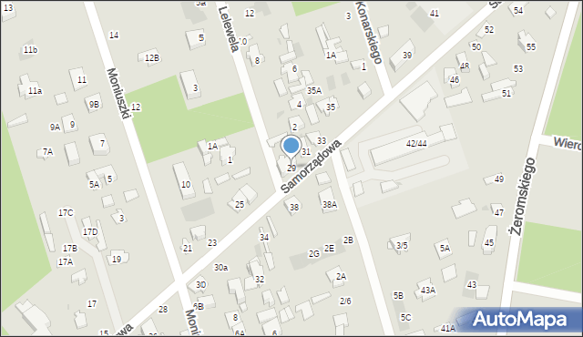 Otwock, Samorządowa, 29, mapa Otwock