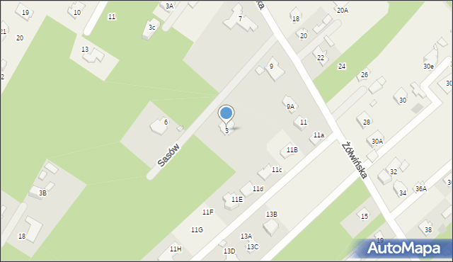 Owczarnia, Sasów, 3, mapa Owczarnia