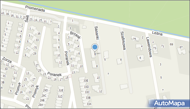 Palędzie, Sasanki, 6, mapa Palędzie