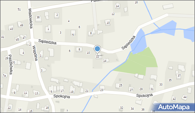 Paszkówka, Sąsiedzka, 12, mapa Paszkówka