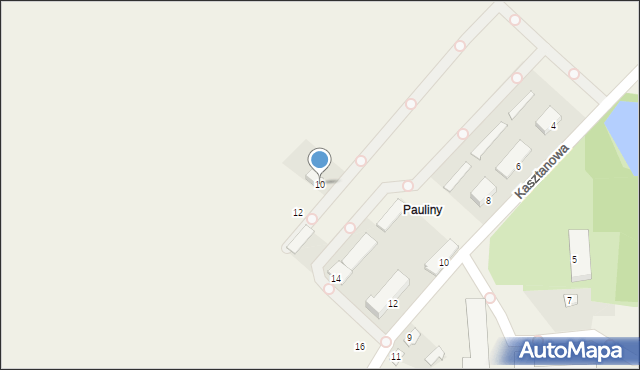 Pauliny, Sąsiedzka, 10, mapa Pauliny