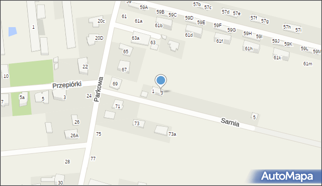 Pęcice, Sarnia, 3, mapa Pęcice