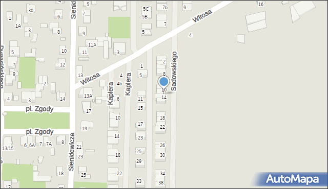 Piastów, Sadowskiego Jana, 12, mapa Piastów