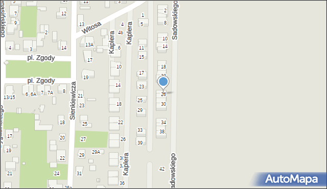 Piastów, Sadowskiego Jana, 26, mapa Piastów