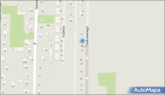 Piastów, Sadowskiego Jana, 50, mapa Piastów