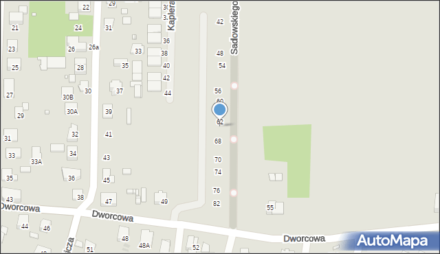 Piastów, Sadowskiego Jana, 64, mapa Piastów