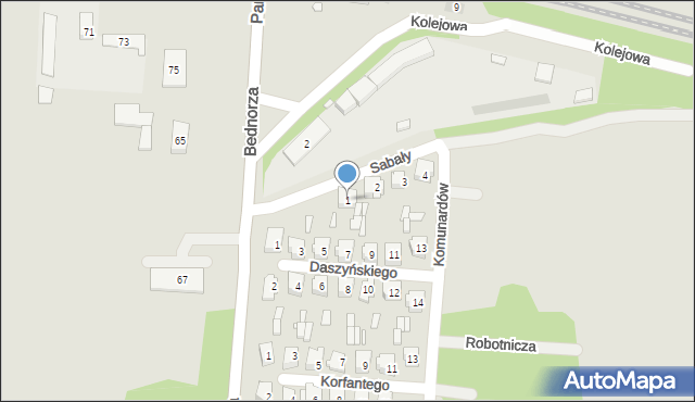 Piekary Śląskie, Sabały Jana, 1, mapa Piekary Śląskie