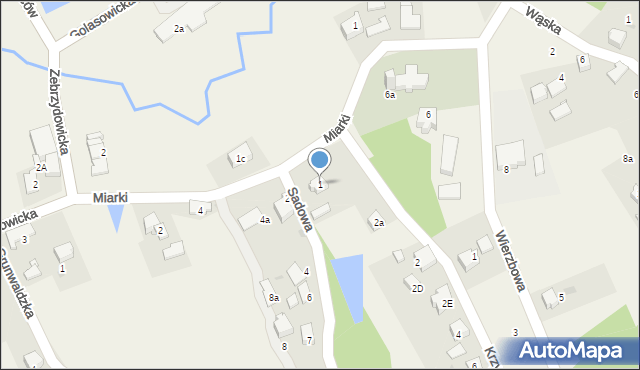 Pielgrzymowice, Sadowa, 1, mapa Pielgrzymowice