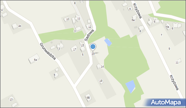 Pielgrzymowice, Sadowa, 13, mapa Pielgrzymowice