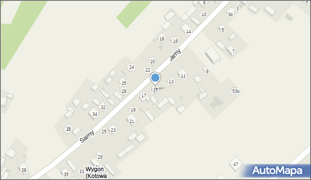 Pilchów, Sarny Józefa, por., 15, mapa Pilchów