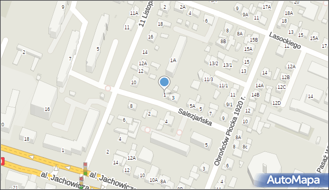 Płock, Salezjańska, 1, mapa Płock