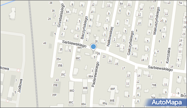 Płońsk, Sarbiewskiego Macieja Kazimierza, ks., 27, mapa Płońsk