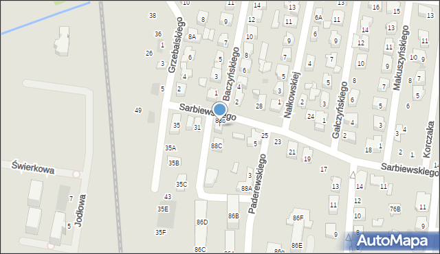 Płońsk, Sarbiewskiego Macieja Kazimierza, ks., 29, mapa Płońsk