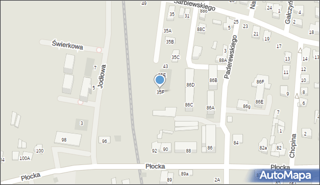 Płońsk, Sarbiewskiego Macieja Kazimierza, ks., 35F, mapa Płońsk