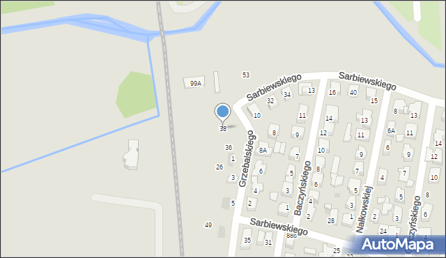 Płońsk, Sarbiewskiego Macieja Kazimierza, ks., 38, mapa Płońsk