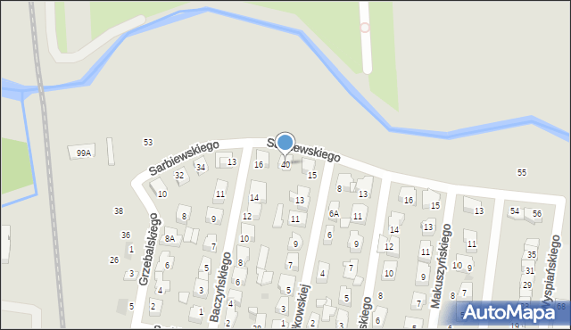 Płońsk, Sarbiewskiego Macieja Kazimierza, ks., 40, mapa Płońsk