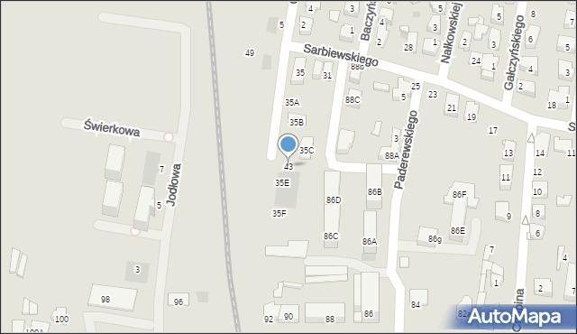 Płońsk, Sarbiewskiego Macieja Kazimierza, ks., 43, mapa Płońsk