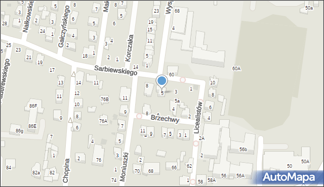 Płońsk, Sarbiewskiego Macieja Kazimierza, ks., 5, mapa Płońsk